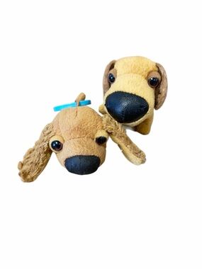 2004 McDonald's Brown Plush Big Head The Dog Keychain Pair